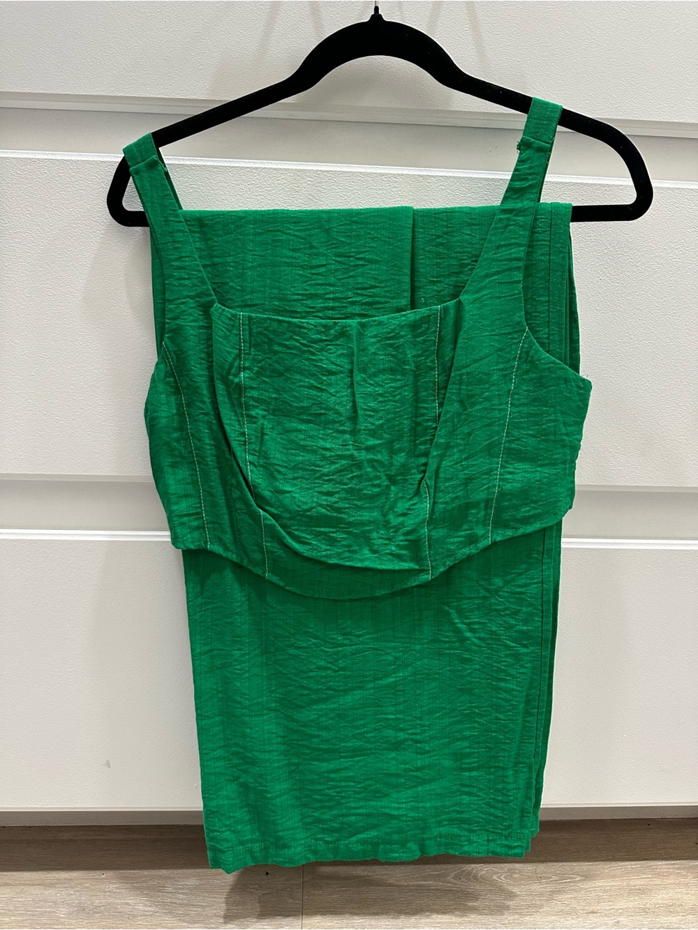 Green Crop Top Linen Pant Set